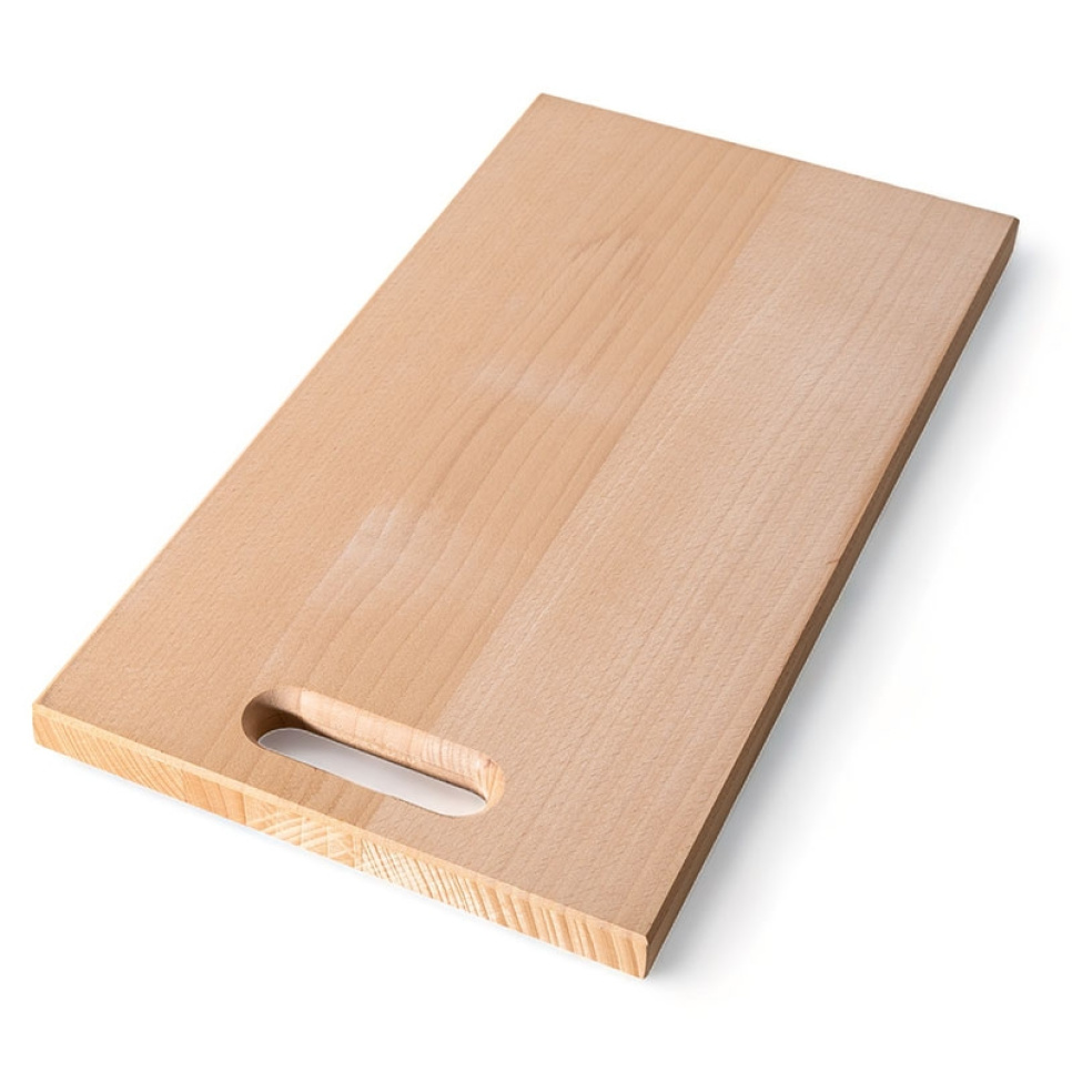 Skärbräda med handtag och ränna, oljad bok, 45x24x2,1 cm - AT-Line