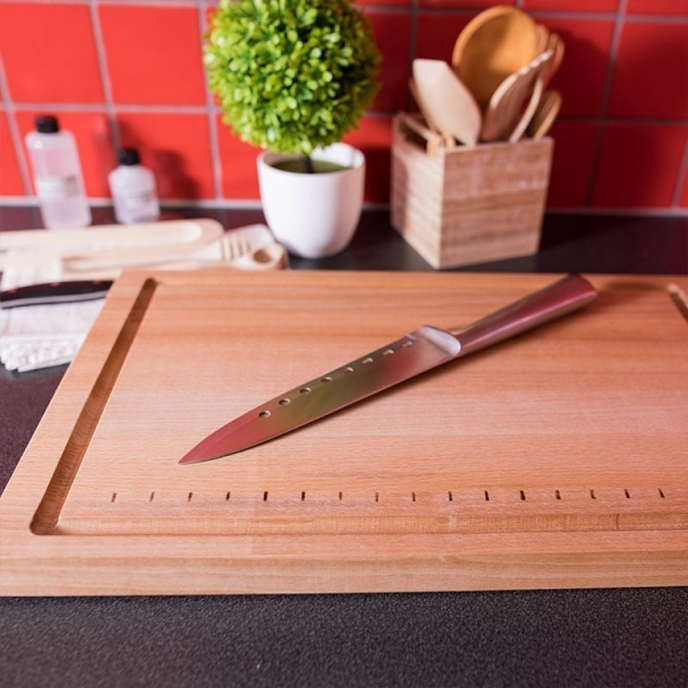 Trancherbräda med mått, oljad bok, 48x30x3 cm - AT-Line