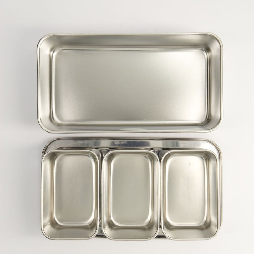 Japanska mini-lådor i rostfritt stål