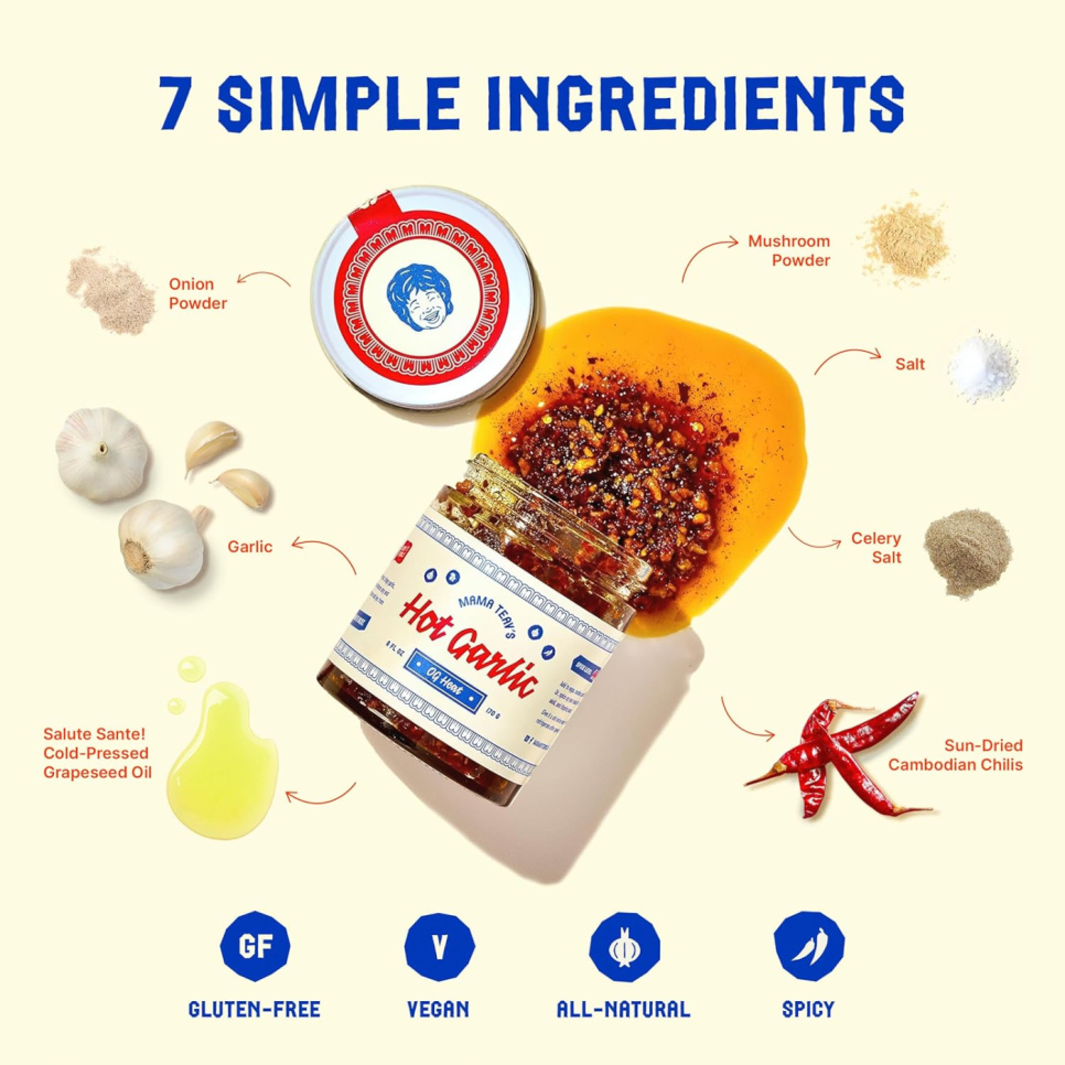 Hot Garlic Chili crisp, 170 g - Mama Teav\'s