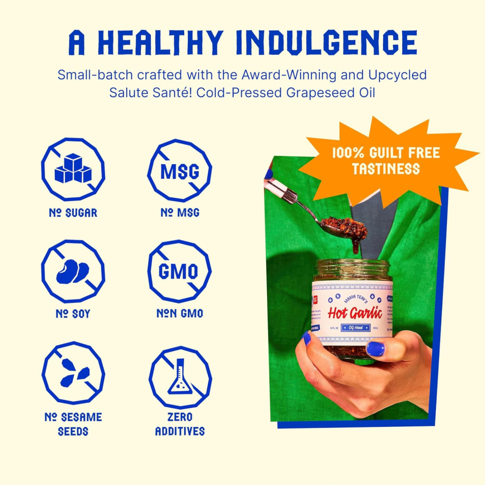 Hot Garlic Chili crisp, 170 g - Mama Teav\'s