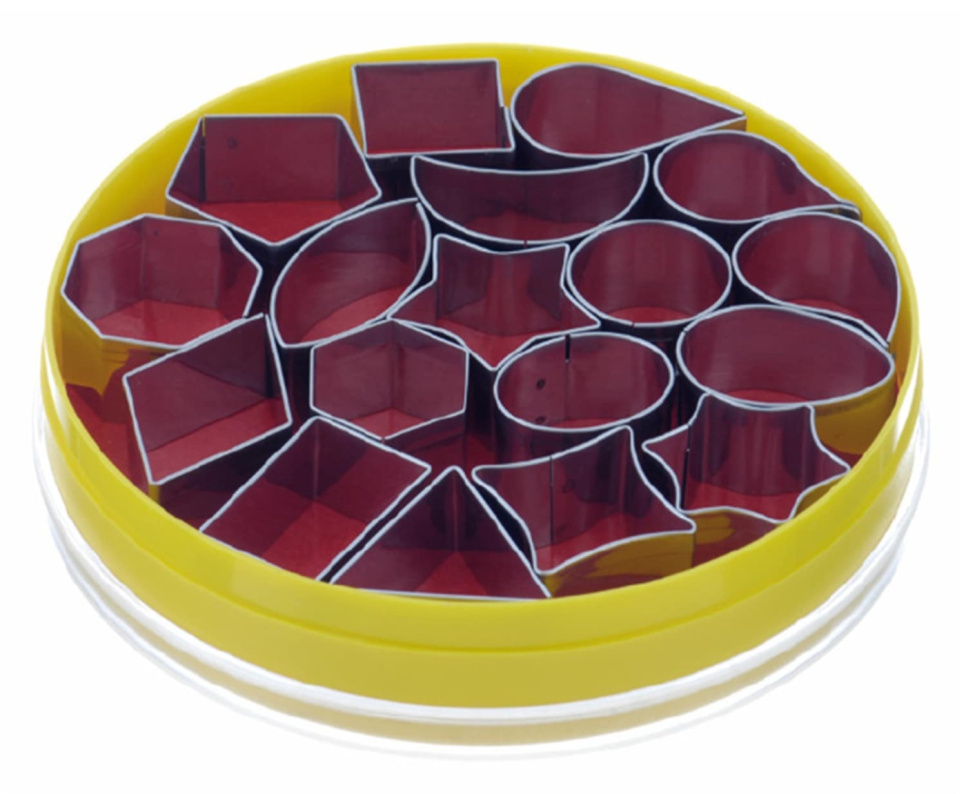 Små utstickare, blandade geometriska former, set med 18 delar - Schneider i gruppen Bakning / Bakredskap / Utskärare & stansringar hos The Kitchen Lab (2254-33784)