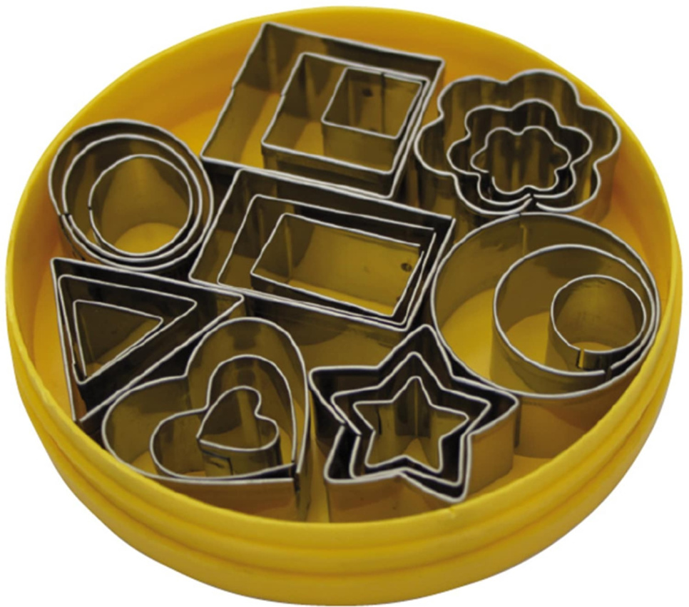 Små utstickare, blandade geometriska former i flera storlekar, set med 24 delar - Schneider i gruppen Bakning / Bakredskap / Utskärare & stansringar hos The Kitchen Lab (2254-33787)