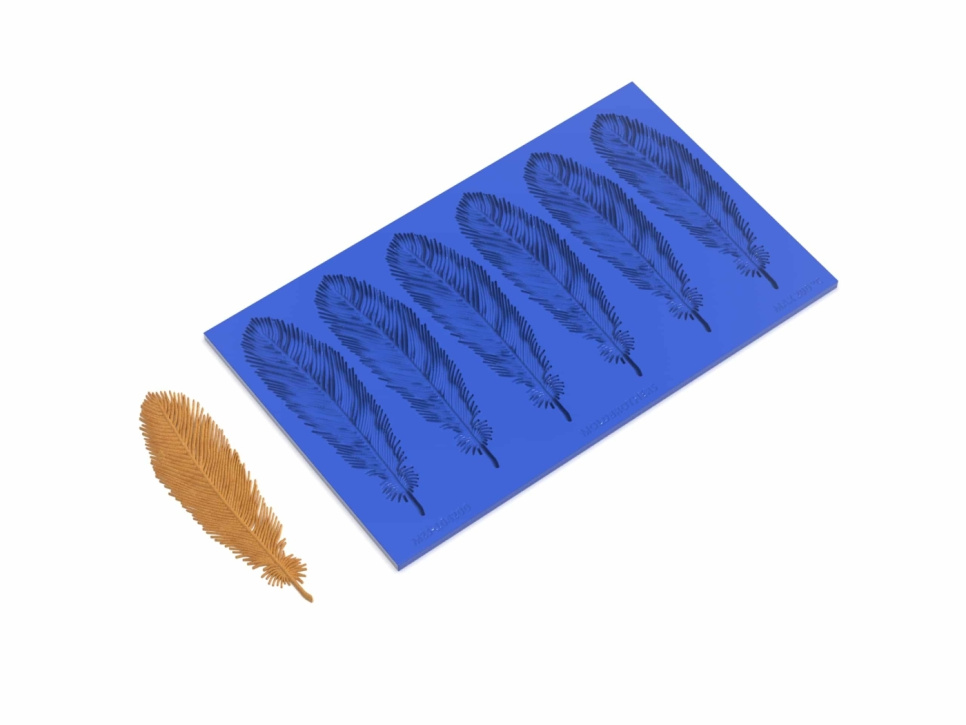 Silikonform, Realistic Feather Tuille Mold - Moldbrothers i gruppen Bakning / Bakformar / Silikonformar hos The Kitchen Lab (2296-34811)